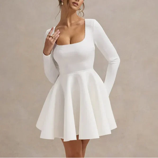 Sally שמלת מיני לבנה