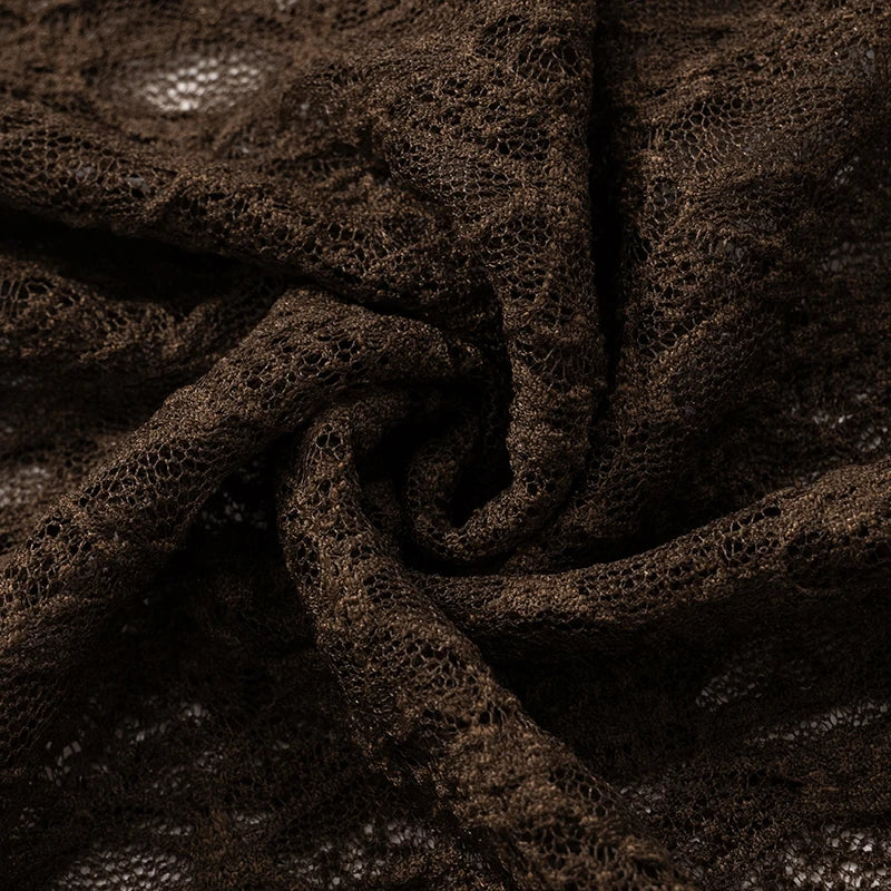 Saskia טופ תחרה שקוף עם שרוול ארוך