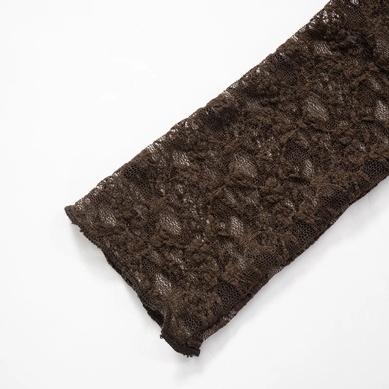 Saskia טופ תחרה שקוף עם שרוול ארוך