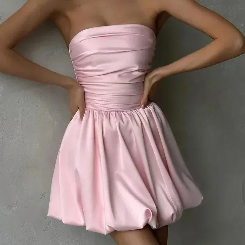 Fabian שמלת מיני סטרפלס עם חצאית נפוחה