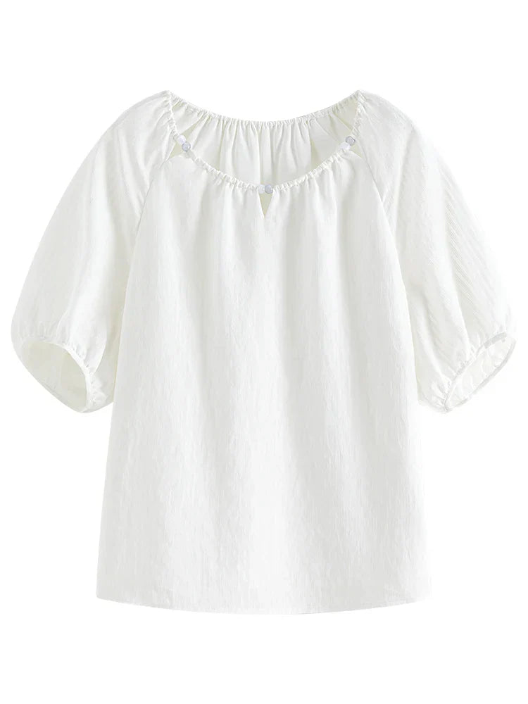 Matilda חולצה קיצית בעיצוב חלול בצוואר