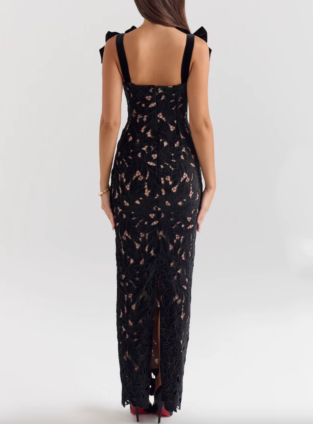 Enya שמלת מקסי תחרה אלגנטית